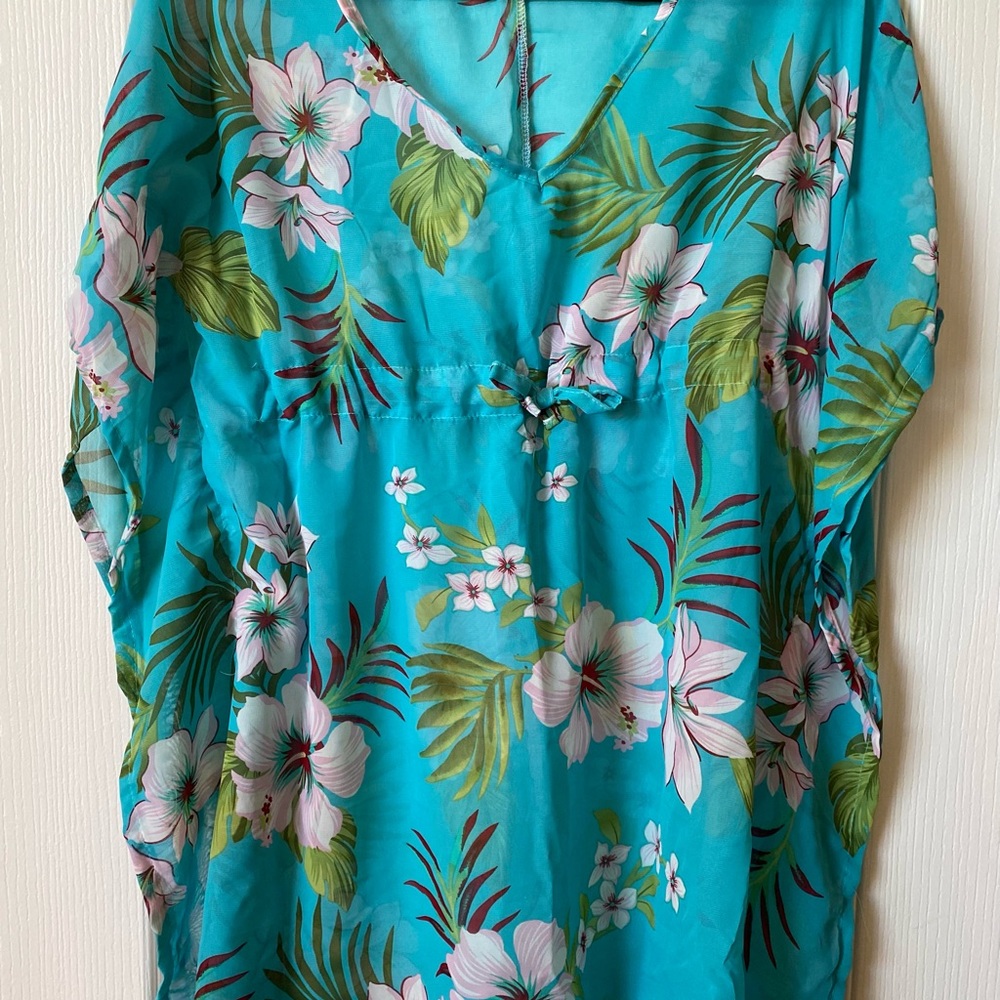 Blue Star Clothing Company Beach & Pool Swimsuit Cover-Up Tropical Teal Blue